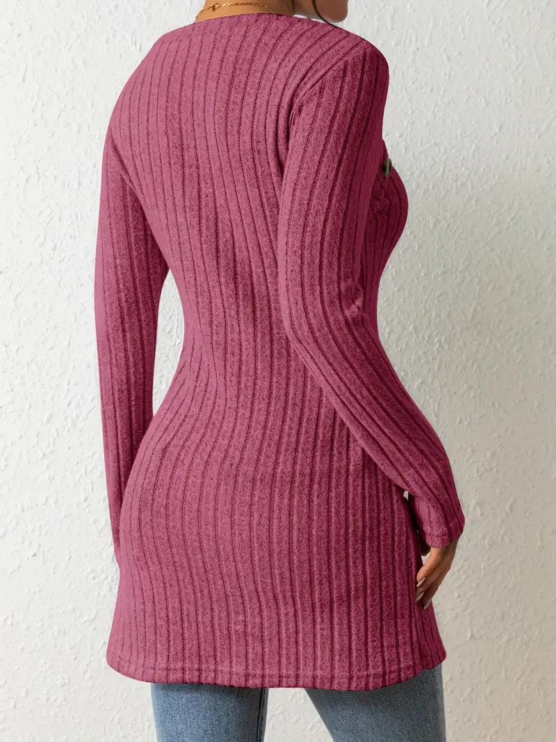 Jasmine™ - Asymmetric Top with Buttons and Ribs