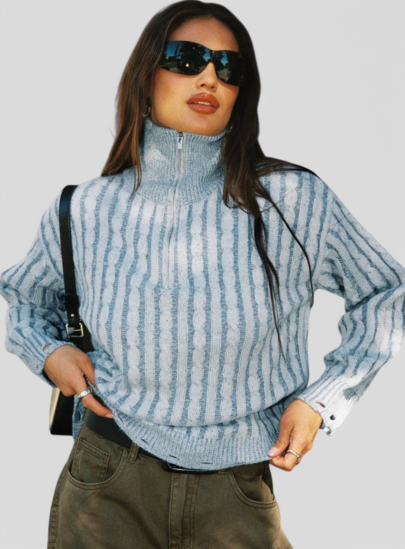 Emily™ - Quarter Zip Knit Jumper