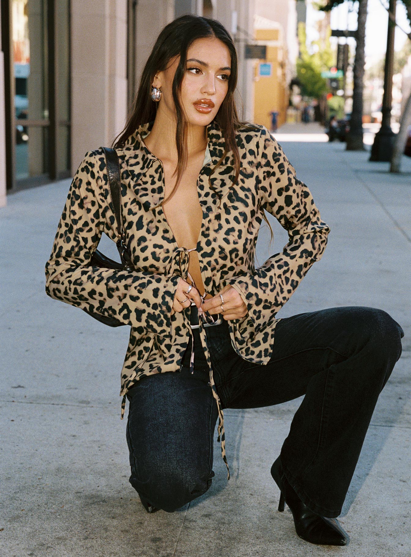 Toriah™ - Long Sleeve Tie-Up Top