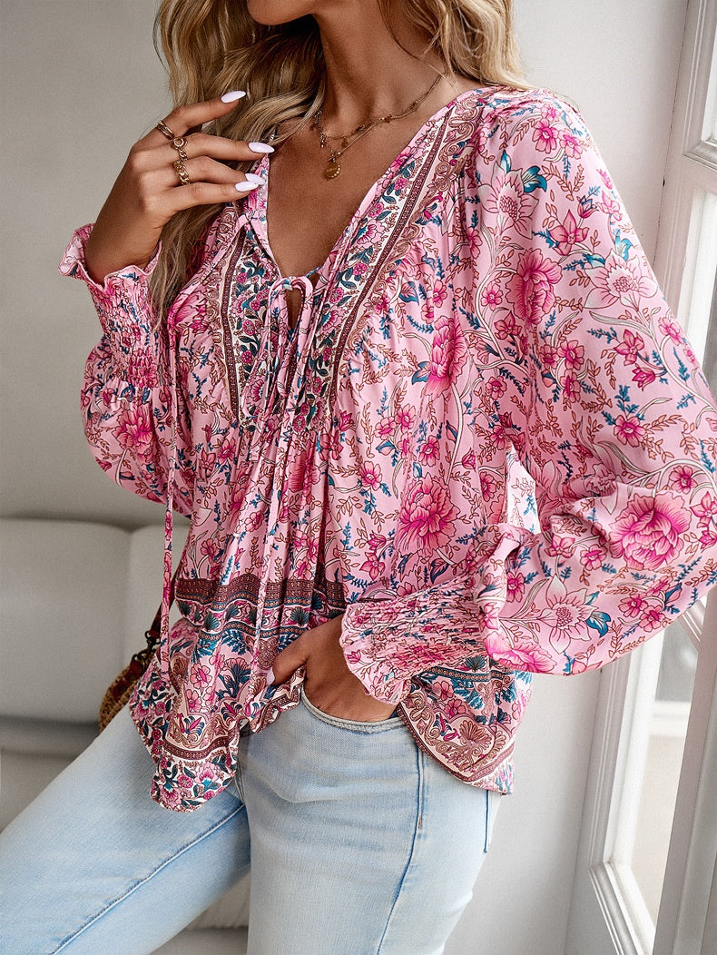 Bernice™ – Boho Floral Tunic Top