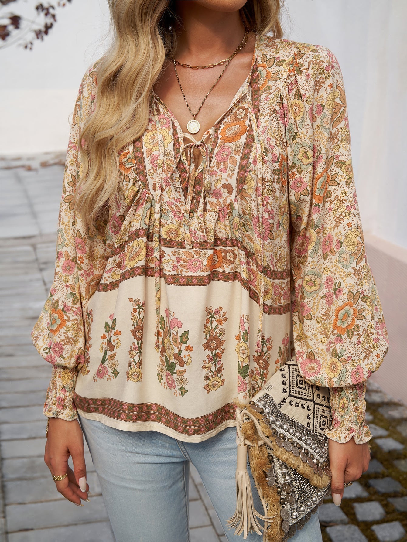 Bernice™ – Boho Floral Tunic Top