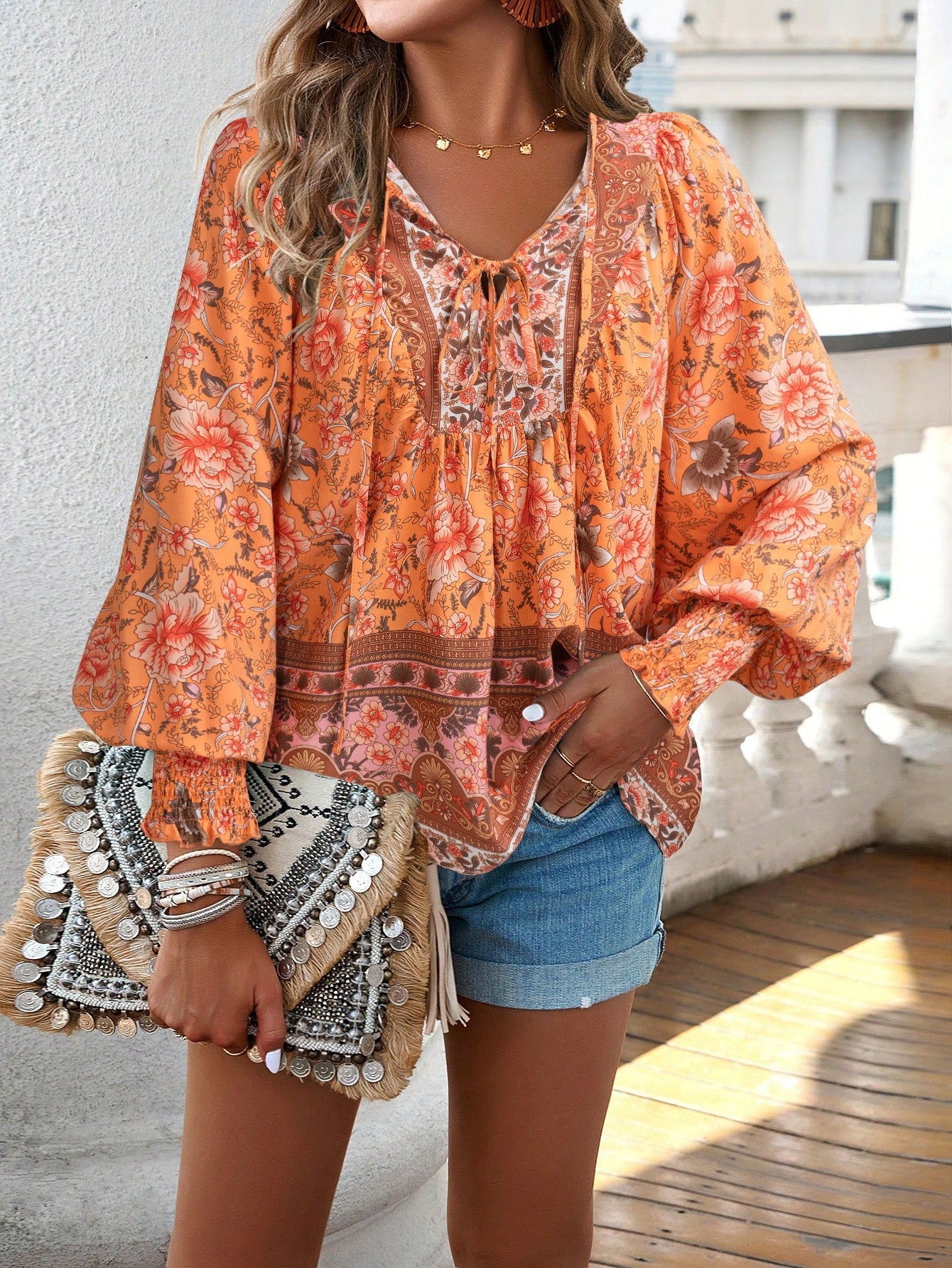 Bernice™ – Boho Floral Tunic Top