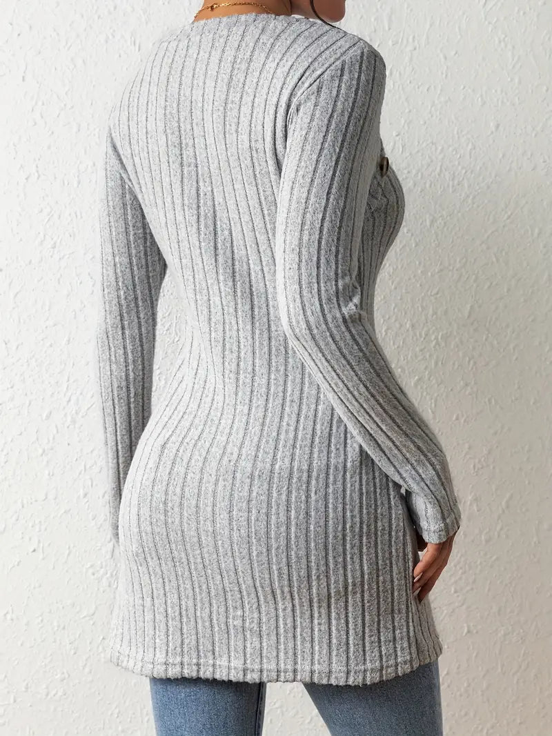 Jasmine™ - Asymmetric Top with Buttons and Ribs
