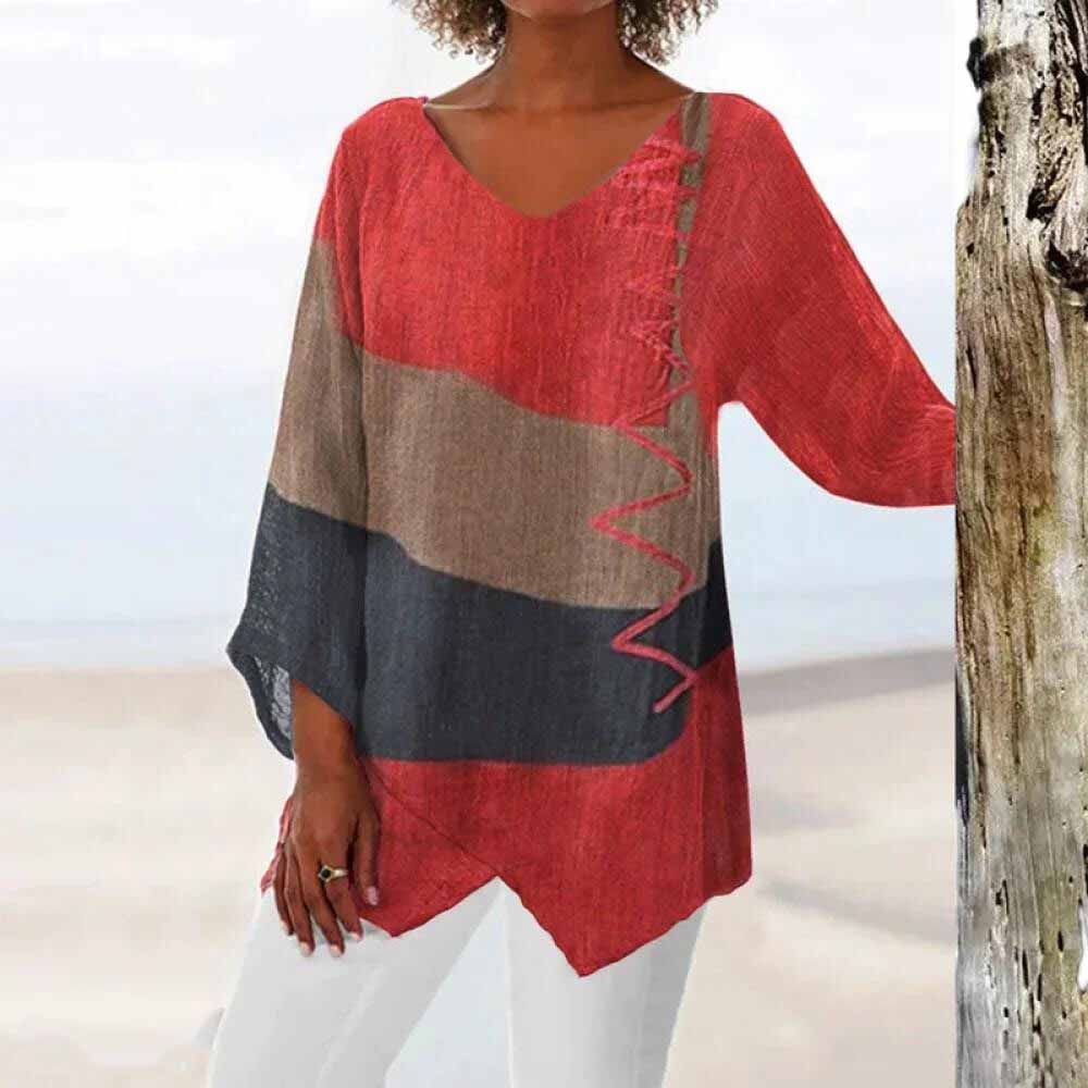 Eloisa™ – Tricolor Shirt with Tummy Coverage