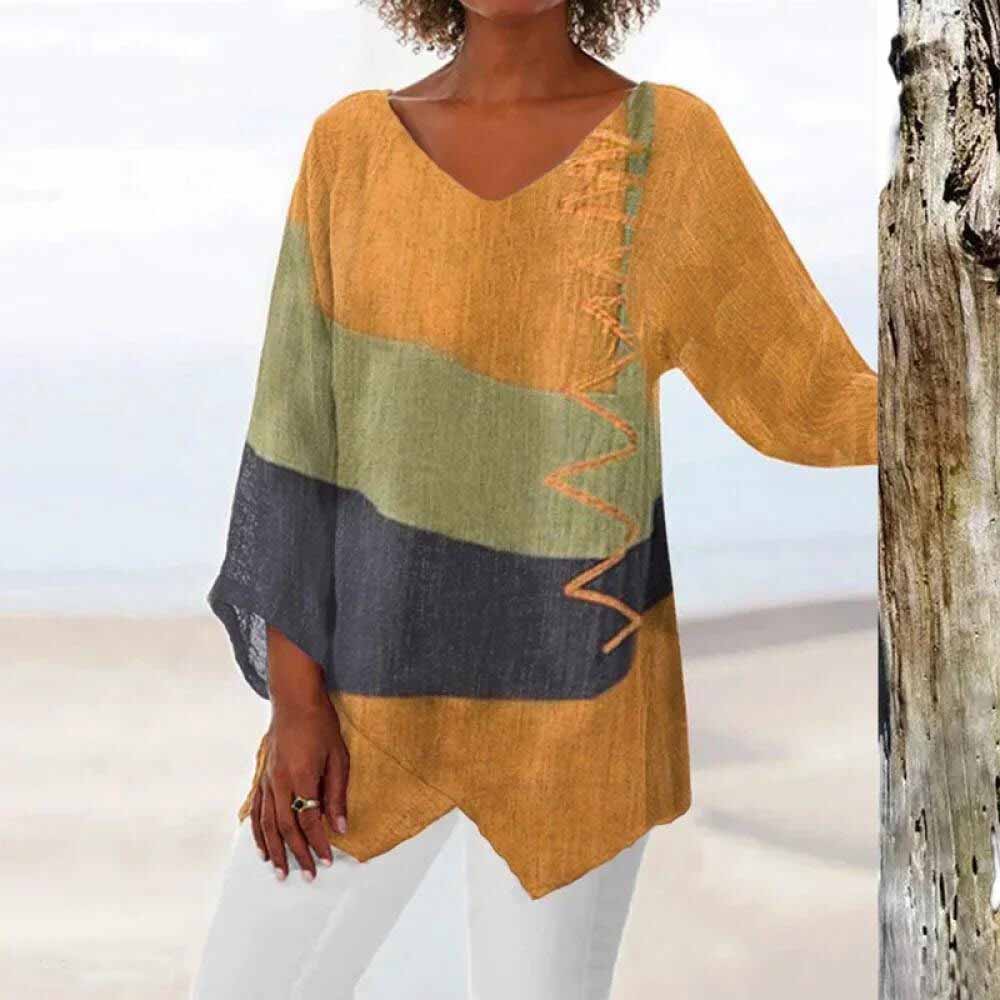 Eloisa™ – Tricolor Shirt with Tummy Coverage